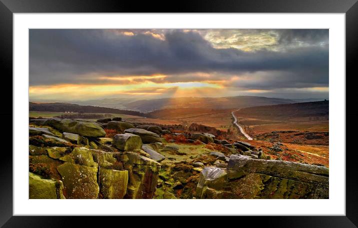 Hope Valley Sunset, Peak District Framed Mounted Print by Darren Galpin