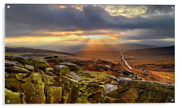 Hope Valley Sunset, Peak District Acrylic by Darren Galpin