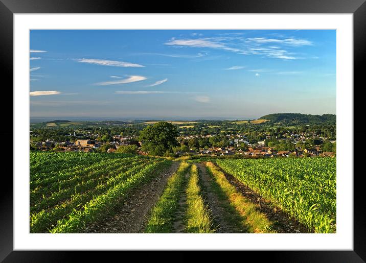 View over Chard, Somerset  Framed Mounted Print by Darren Galpin