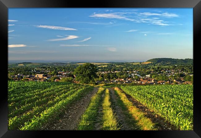 View over Chard, Somerset  Framed Print by Darren Galpin