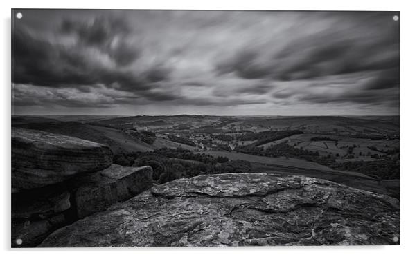 Peak District Stanage Edge Acrylic by Mark Harrop