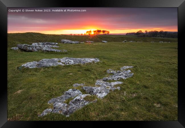 Tranquility at Arbor Low Framed Print by Steven Nokes