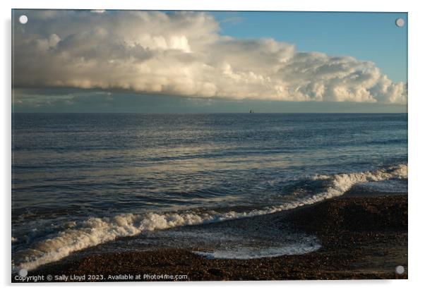 On the horizon at Great Yarmouth, Norfolk Acrylic by Sally Lloyd