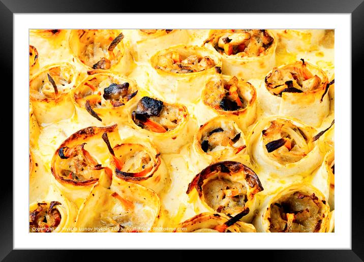 Food background, vegetable casserole Framed Mounted Print by Mykola Lunov Mykola