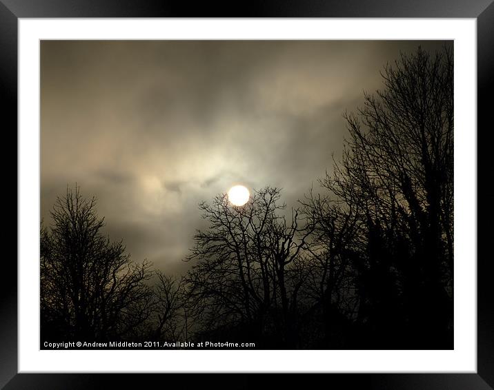 Moody Sun Framed Mounted Print by Andrew Middleton