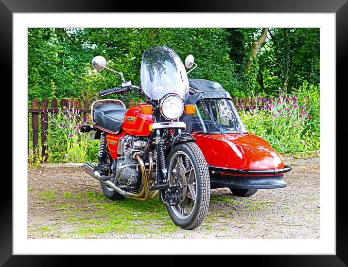 Classic Suzuki with Vintage Sidecar Framed Mounted Print by GJS Photography Artist
