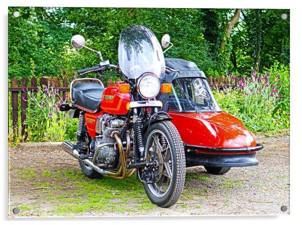 Classic Suzuki with Vintage Sidecar Acrylic by GJS Photography Artist