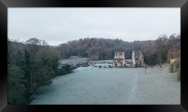 Roche Abbey Morning Mist Framed Print by Apollo Aerial Photography