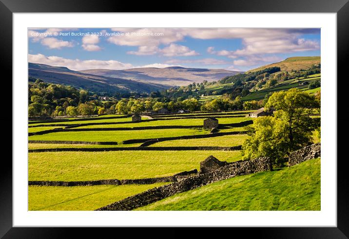 Swaledale Yorkshire Dales English Countryside Framed Mounted Print by Pearl Bucknall