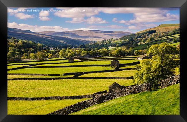 Swaledale Yorkshire Dales English Countryside Framed Print by Pearl Bucknall