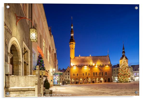 Tallinn Old Town Acrylic by Slawek Staszczuk
