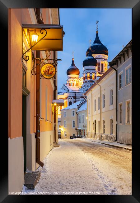 Winter in Tallinn Framed Print by Slawek Staszczuk