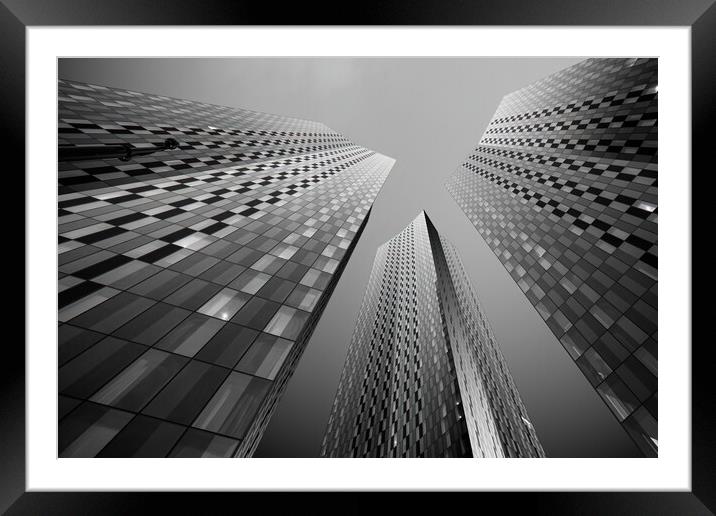 Manchester Towers Framed Mounted Print by Phil Durkin DPAGB BPE4