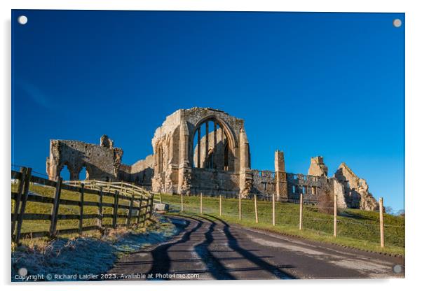 Egglestone Abbey Winter Sun Acrylic by Richard Laidler