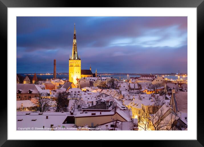 Tallinn Dawn Framed Mounted Print by Slawek Staszczuk