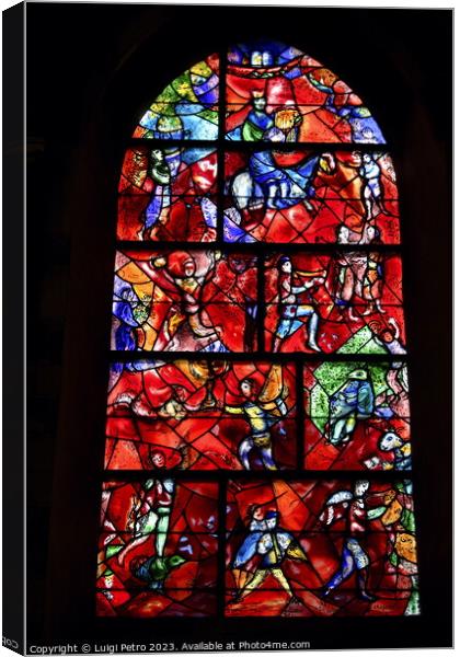 Stained glass window in Chichester Cathedral, Engl Canvas Print by Luigi Petro