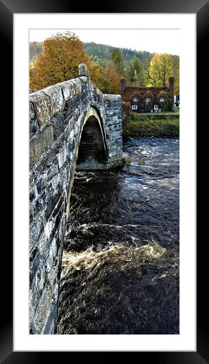 Tu Hwnt i’r Bont and bridge and cafe Framed Mounted Print by Mark Chesters