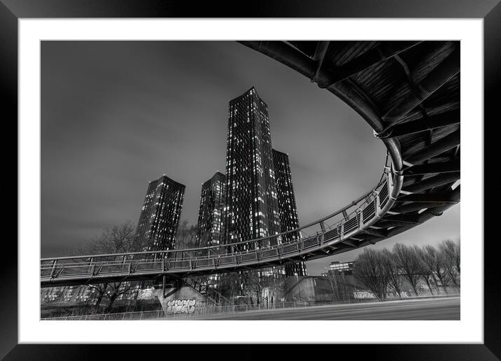 Manchester Towers No3 Framed Mounted Print by Phil Durkin DPAGB BPE4