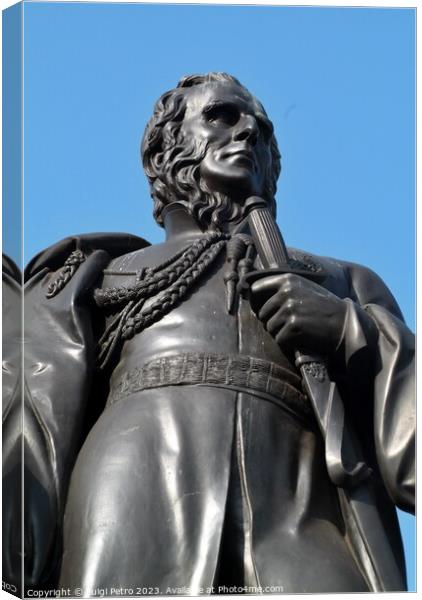 Close-up of Charles James Napier statue, Trafalgar Canvas Print by Luigi Petro