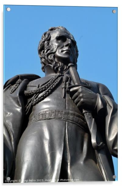 Close-up of Charles James Napier statue, Trafalgar Acrylic by Luigi Petro
