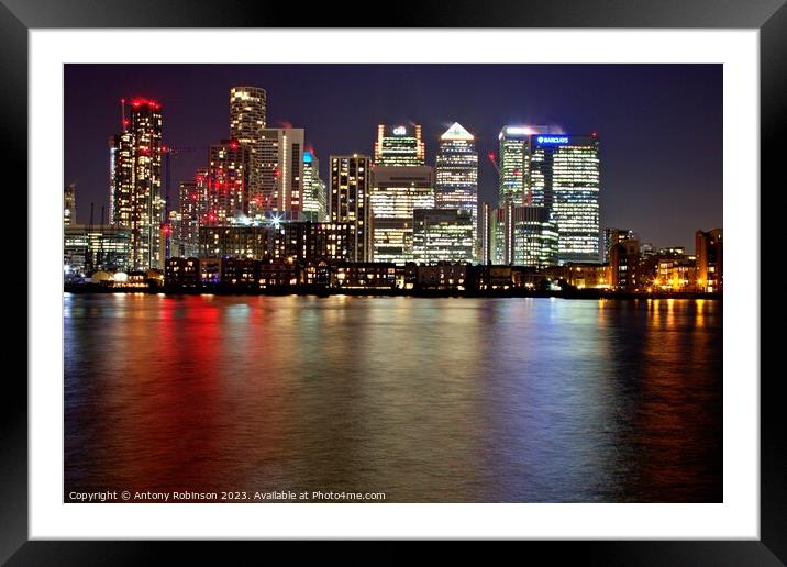 Glittering London Nightscape Framed Mounted Print by Antony Robinson