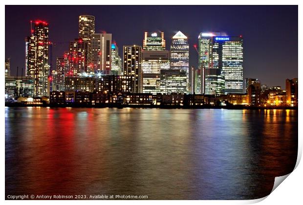 Glittering London Nightscape Print by Antony Robinson