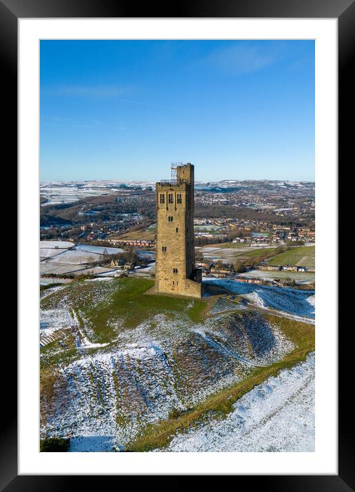 Castle Hill Snow Fall Framed Mounted Print by Apollo Aerial Photography