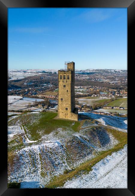 Castle Hill Snow Fall Framed Print by Apollo Aerial Photography