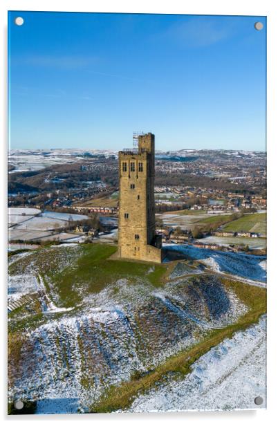 Castle Hill Snow Fall Acrylic by Apollo Aerial Photography