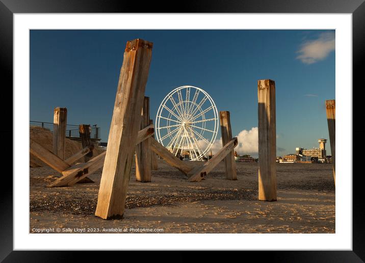 Great Yarmouth Observation Wheel in Winter, Norfolk Framed Mounted Print by Sally Lloyd