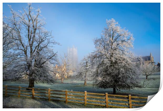 Frosty, misty morning in Ely, Cambridgeshire, 22nd Print by Andrew Sharpe
