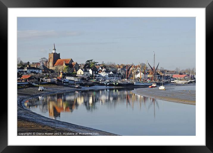 Maldon Essex Low Tide Framed Mounted Print by Diana Mower