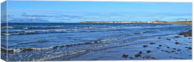 Troon beach and view out to Arran Canvas Print by Allan Durward Photography