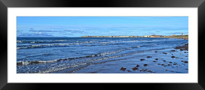 Troon beach and view out to Arran Framed Mounted Print by Allan Durward Photography