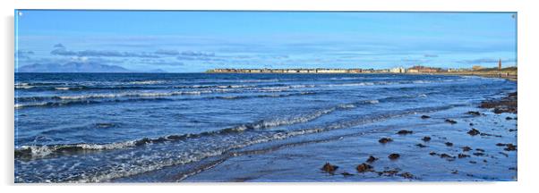 Troon beach and view out to Arran Acrylic by Allan Durward Photography