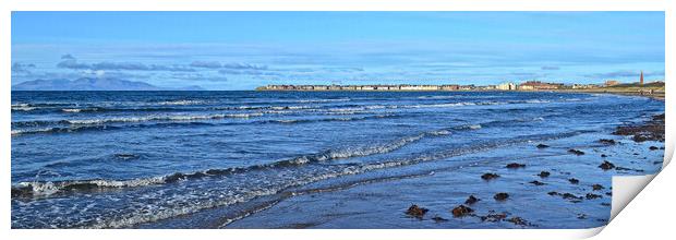 Troon beach and view out to Arran Print by Allan Durward Photography