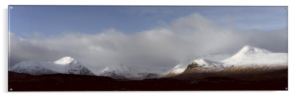 Glencoe Winter Panorama  Acrylic by Anthony McGeever