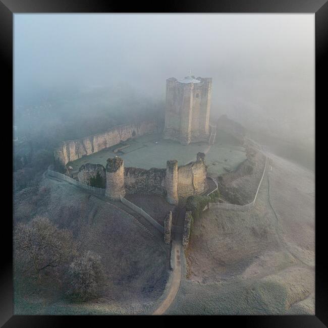 Conisbrough Castle Mist Framed Print by Apollo Aerial Photography