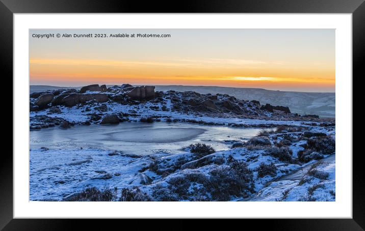 Majestic Sunrise over Doxey Pool Framed Mounted Print by Alan Dunnett