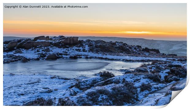 Majestic Sunrise over Doxey Pool Print by Alan Dunnett