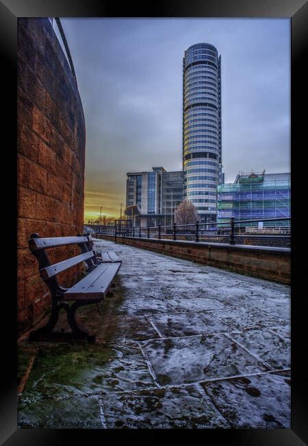 Bridgewater Place - Leeds city Winter morning Framed Print by Richard Perks