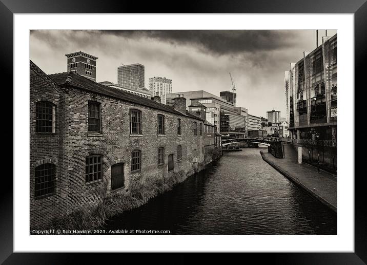 Birmingham Canal contrast Framed Mounted Print by Rob Hawkins