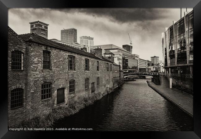 Birmingham Canal contrast Framed Print by Rob Hawkins