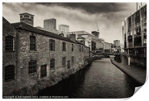 Birmingham Canal contrast Print by Rob Hawkins