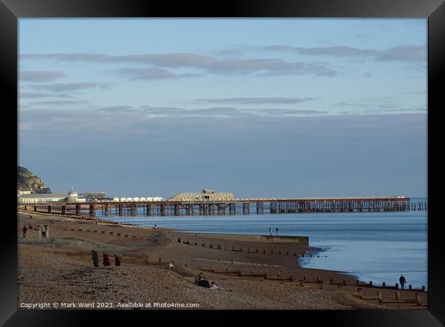 Hastings Pier in January. Framed Print by Mark Ward