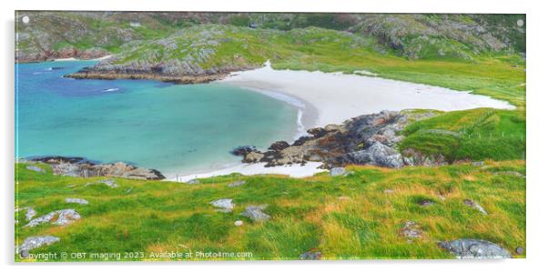 Achmelvich Beach Assynt West Highland Scotland   Acrylic by OBT imaging
