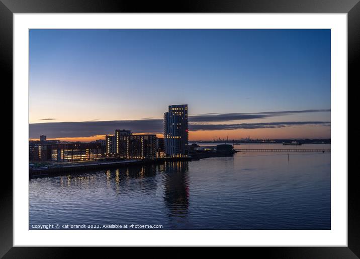 Blue hour sunrise over Woolston in Southampton Framed Mounted Print by KB Photo