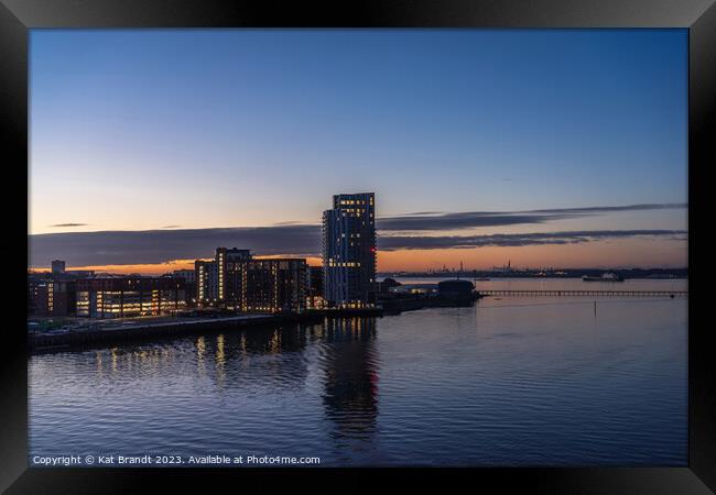 Blue hour sunrise over Woolston in Southampton Framed Print by KB Photo