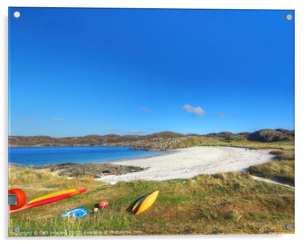 Achmelvich Beach Surf Morning Assynt Scottish West Acrylic by OBT imaging