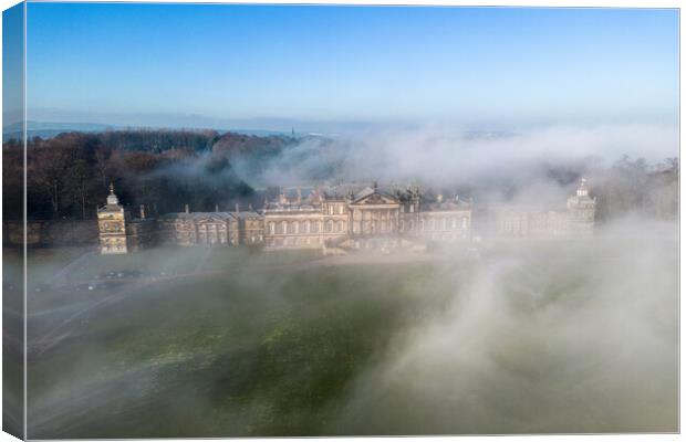 Wentworth Woodhouse In The Mist Canvas Print by Apollo Aerial Photography